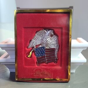 Gorham Holiday Traditions Eagle and American Flag Ornament